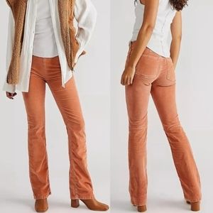 Free People Orange Boot Cut Pants